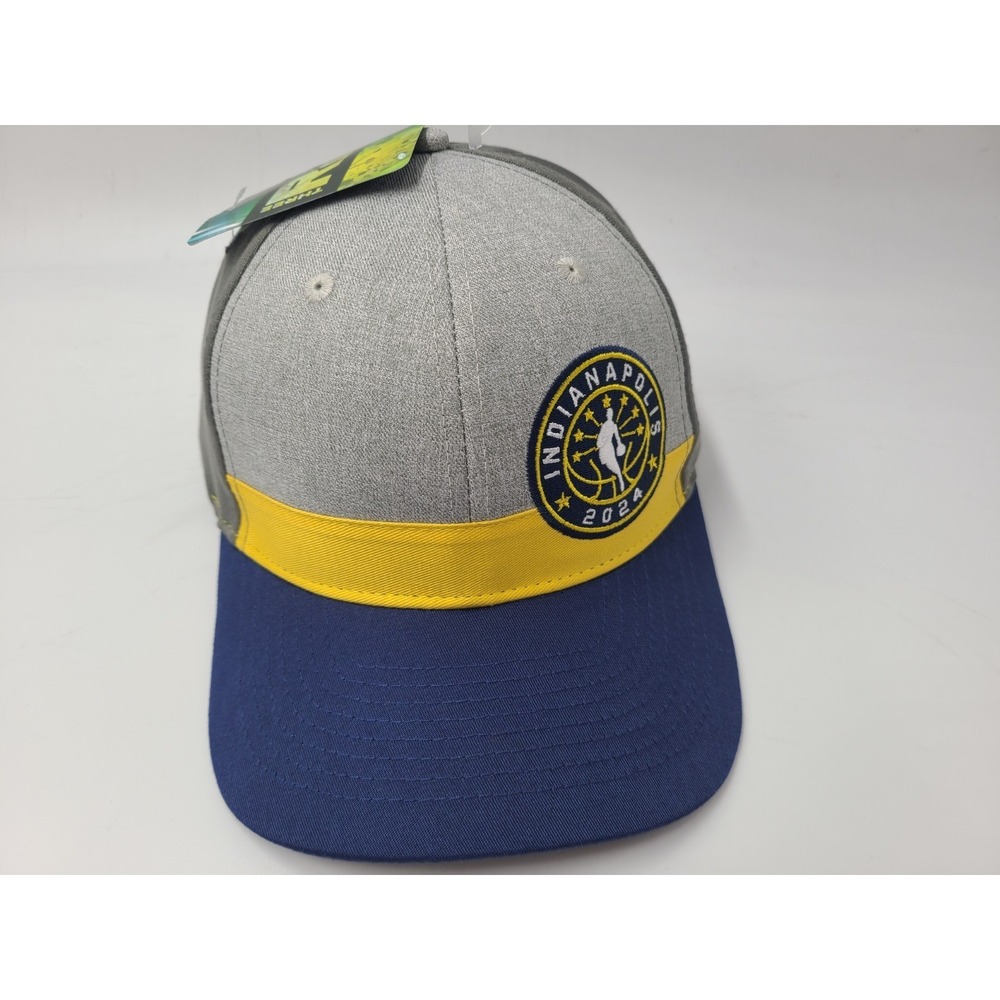 Indianapolis 2024 NBA All Star Game Snapback Hat Cap Indy Men Women Gray Blue